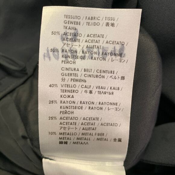 ALEXANDER MCQUEEN Size 8 Black Acetate Blend Double Breasted Belted Skirt - Picture 5 of 7